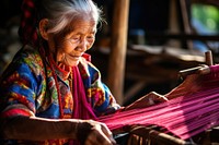 Weaving tradition adult woman. 