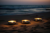 Nature beach outdoors candle. 