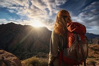 Sky backpacking recreation adventure. 