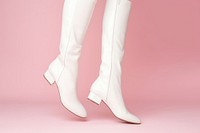 Shoe footwear white boot. 