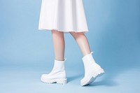 Shoe footwear white skirt. 