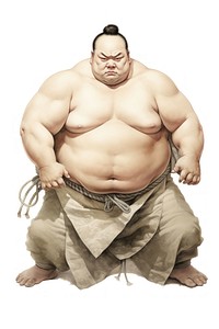 Adult sumo male white background. AI generated Image by rawpixel.