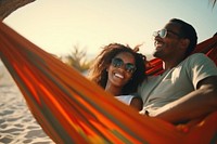 Couple on a hammock. 