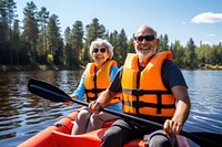 Canoeing recreation lifejacket portrait. 