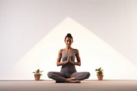 Yoga sitting sports nature. AI generated Image by rawpixel.