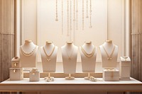 Jewelry boutique necklace arrangement. 