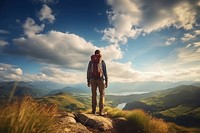 Recreation adventure standing outdoors. 