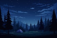 Night outdoors camping nature. 