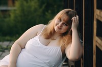 Portrait outdoors female adult. 