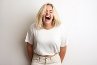 Laughing shouting t-shirt adult. AI generated Image by rawpixel.