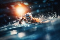 Swimming competition recreation outdoors. 