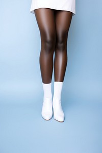 White sock studio shot pantyhose. 