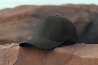 Black baseball cap, headwear accessory