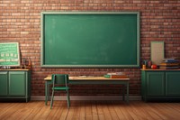 Blackboard classroom architecture furniture. 