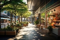 Shopping street market plant. 