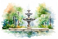 Fountain architecture outdoors garden.