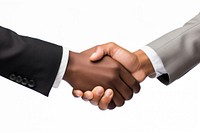 Hand handshake white background agreement. AI generated Image by rawpixel.