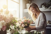 Flower plant adult woman. AI generated Image by rawpixel.