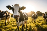 Field cow livestock grassland. 