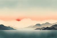 Landscape mountain sky sea. AI generated Image by rawpixel.