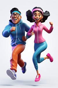 Running togetherness friendship exercising. AI generated Image by rawpixel.