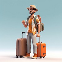 Suitcase luggage travel adult. AI generated Image by rawpixel.