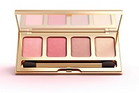 Cosmetics palette gold white background. 