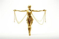 Gold sculpture statue white background. AI generated Image by rawpixel.