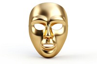 Mask gold white background representation. 