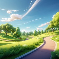 Public park landscape outdoors nature. AI generated Image by rawpixel.