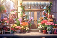 Flower plant architecture flower shop. AI generated Image by rawpixel.