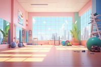 Gym architecture basketball dollhouse. AI generated Image by rawpixel.