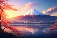 Landscape mountain outdoors volcano. AI generated Image by rawpixel.