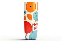 Vase cylinder pattern white background. 