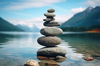 Outdoors balance pebble nature. 