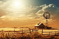 Outdoors windmill landscape nature. AI generated Image by rawpixel.