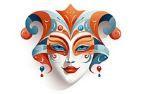 Mask art white background representation. 