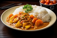 Curry carrot plate food. 