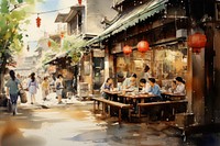 Street restaurant city road. AI generated Image by rawpixel.
