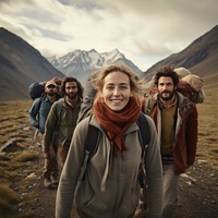 Adventure mountain outdoors portrait. 