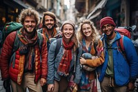 Travel adult smile scarf. AI generated Image by rawpixel.