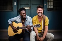 Guitar guitarist musician laughing. 