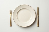 Porcelain plate white fork. AI generated Image by rawpixel.