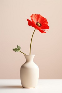 Poppy vase ceramic flower. 