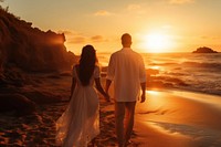Outdoors wedding beach adult. AI generated Image by rawpixel.