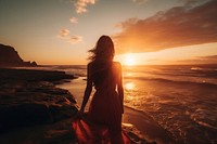 Outdoors sunset nature beach. AI generated Image by rawpixel.