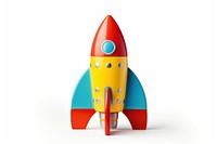 Rocket toy white background spaceplane. AI generated Image by rawpixel.
