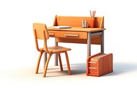 Desk furniture chair table. 