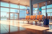 Airport architecture building chair. 