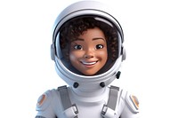 Astronaut smiling white background technology. 